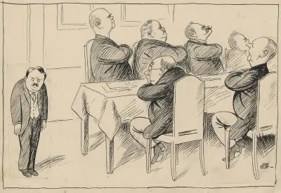 The government sits around a table von Alfred Schmidt