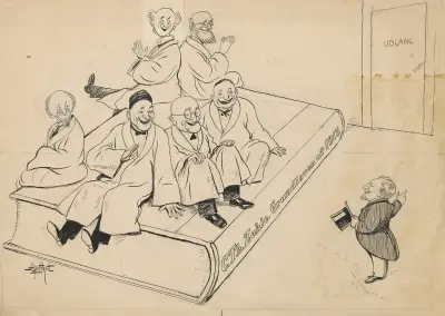 ‘We are all sitting comfortably here,’ said the Judges, who were sitting on the Constitution. av Alfred Schmidt