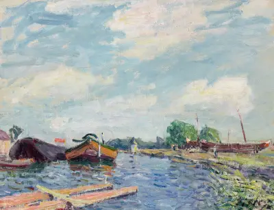 Kanał Loing w Saint-Mammès, 1885 – nr 1, Alfred Sisley