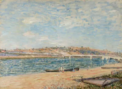 La Berge À Saint-Mammès av Alfred Sisley