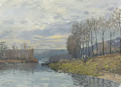 La Seine À Bougival, 1873 av Alfred Sisley