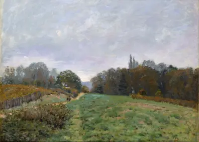 Landscape at Louveciennes av Alfred Sisley