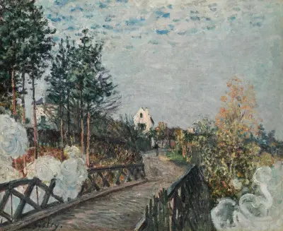 Le pont du chemin de fer av Alfred Sisley