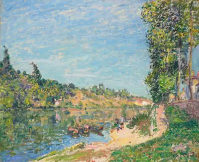 Les Coteaux de La Celle, après Saint-Mammès av Alfred Sisley