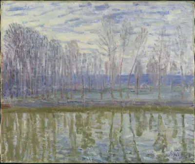 On the Shores of Loing av Alfred Sisley