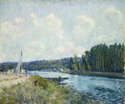 The Banks of the Oise av Alfred Sisley
