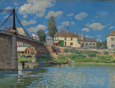 The Bridge at Villeneuve-la-Garenne av Alfred Sisley
