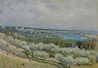The Terrace at Saint-Germain, Spring av Alfred Sisley