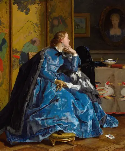 A Duchess (The Blue Dress) av Alfred Stevens