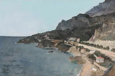 Cap D’ail, Vue prise de Palais du Prince de Monaco av Alfred Stevens