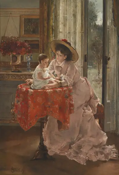 Die glückliche Mutter av Alfred Stevens