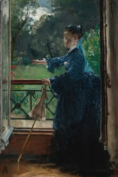 Kvinna på balkong av Alfred Stevens