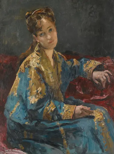 La Dame En Bleu av Alfred Stevens