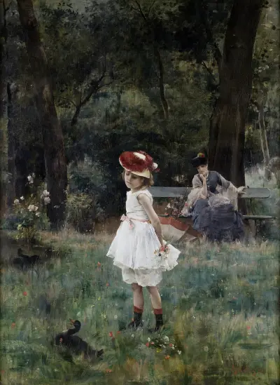 La Fillette Aux Canards av Alfred Stevens