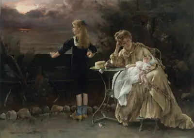 Mor och barn av Alfred Stevens