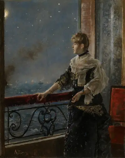 Moonlight (Au clair de la lune) av Alfred Stevens