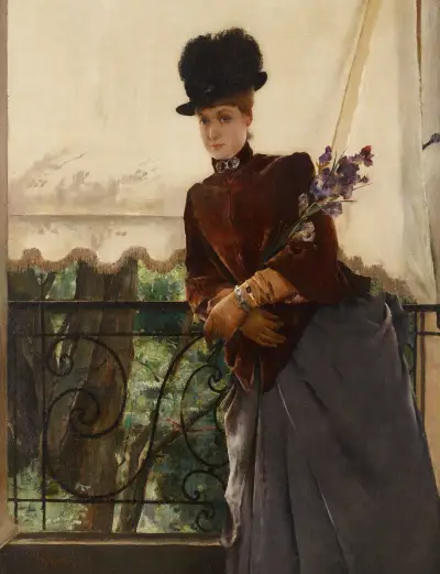 Portrait of Mademoiselle Dubois av Alfred Stevens