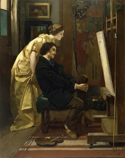 The Painter and His Model av Alfred Stevens