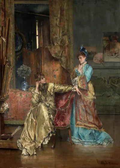 The Visit, 1870 av Alfred Stevens