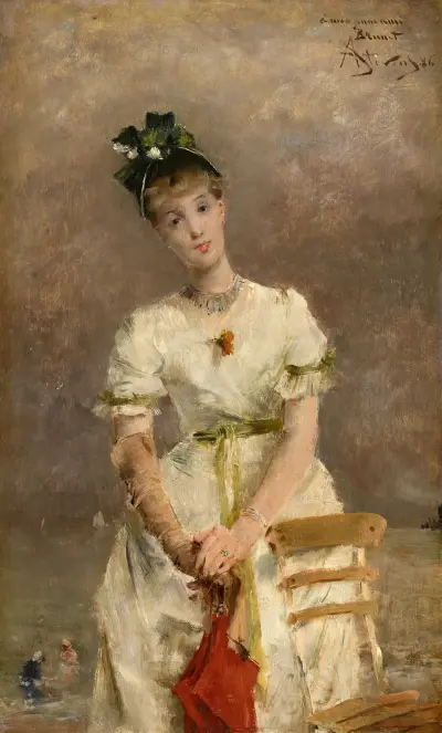 Junge Frau am Meer von Alfred Stevens