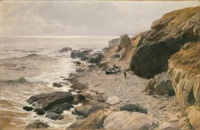 Vid Rivieran (klippig kust) av Alfred Zoff
