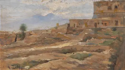 Utsikt mot Castel Sant'Elmo av Alfred Zoff