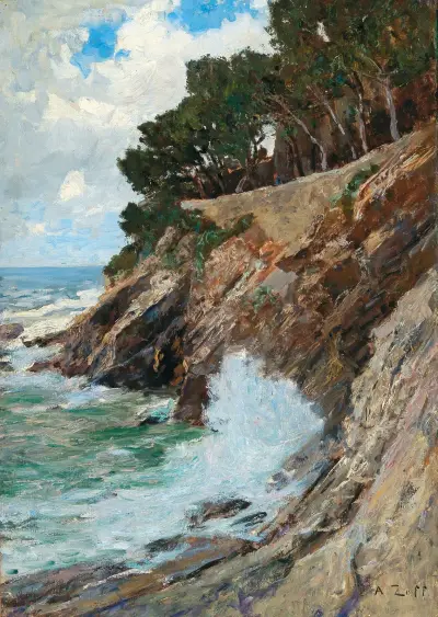 Scene On The Nervi Coast av Alfred Zoff