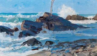 Stormy Seas on a Rocky Coast av Alfred Zoff