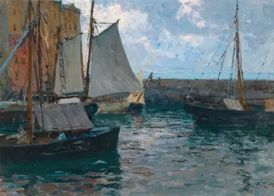 Der Hafen von Camogli von Alfred Zoff