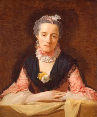Lady In A Pink Silk Dress av Allan Ramsay