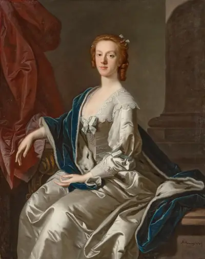 Portrait of Lady Frances Carteret, later Marchioness of Tweeddale (1718-1788) av Allan Ramsay