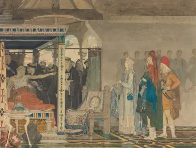 Fredegonda at the Deathbed of Praetextatus av Lawrence Alma-Tadema