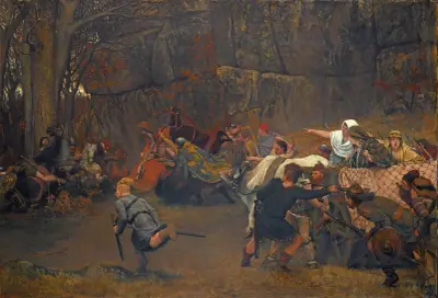 Gunthram Bose And His Daughters, A.D. 572: The Ambuscade av Lawrence Alma-Tadema