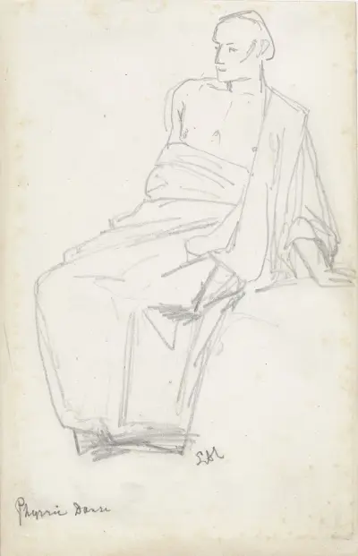 Studie van een zittende figuur av Lawrence Alma-Tadema