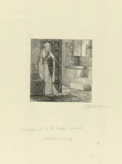 Vrouw verstopt achter een deur av Lawrence Alma-Tadema