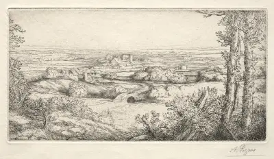 A Valley in Burgundy (Une Vallée en Bourgogne) av Alphonse Legros