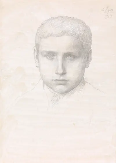 A Young Boy av Alphonse Legros