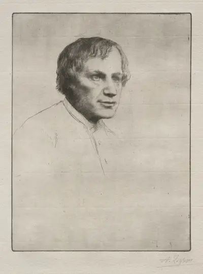 Alfred Stevens av Alphonse Legros