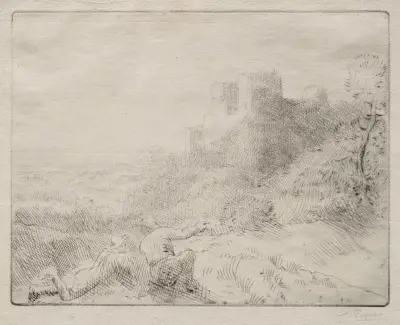 An Old Chateau av Alphonse Legros