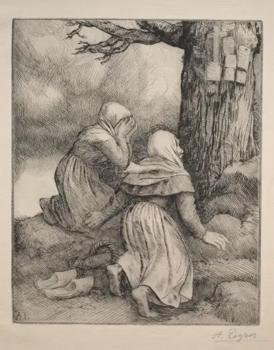 Bowing before the Tree (L’arbre de salut) av Alphonse Legros