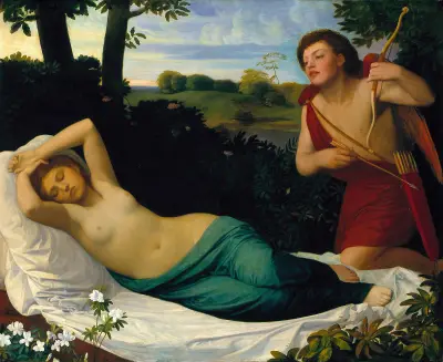 Cupid and Psyche av Alphonse Legros
