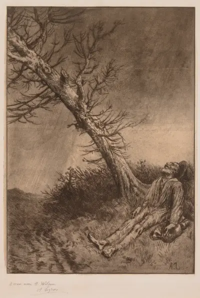 Death of a Vagabond av Alphonse Legros