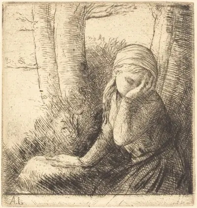 Desperate Young Girl (La jeune desesperee) av Alphonse Legros