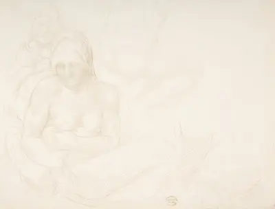 Figures from ‘The Deluge’ of Michelangelo av Alphonse Legros