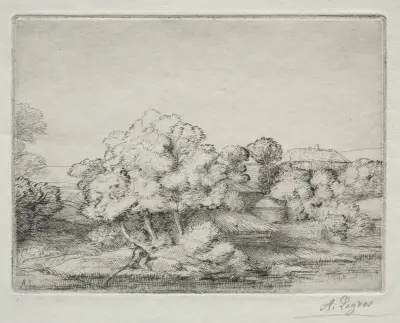 Hamlet near the Lake (Hameau près du Lac) av Alphonse Legros