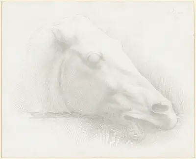 Hästhuvud från Parthenon av Alphonse Legros