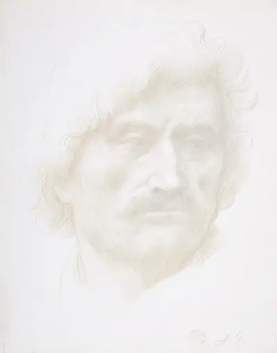 Männerkopf, 1837 – Nr. 1 von Alphonse Legros