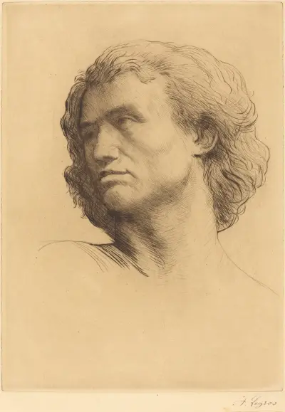 Head of a Man (Tete d’homme) av Alphonse Legros
