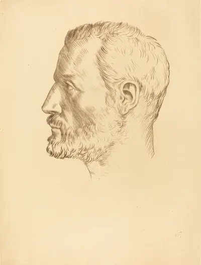 Head of a Man (Tete d’homme) III av Alphonse Legros