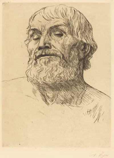 Head of a Man (Tete d’homme) IV av Alphonse Legros
